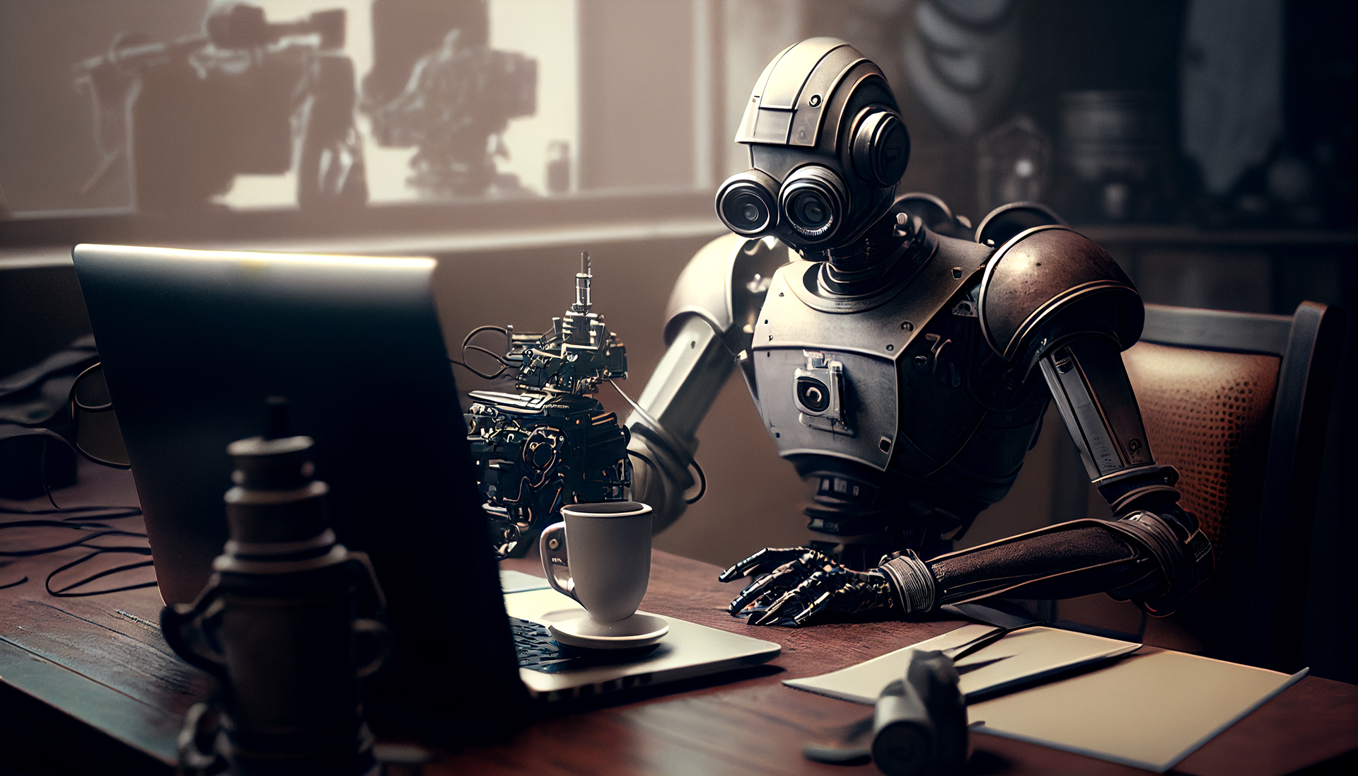 Robot at desk
