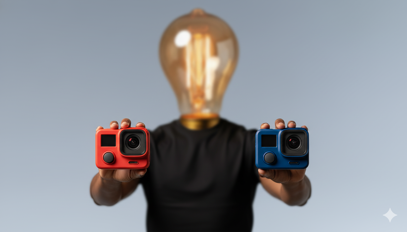 Character comparing different camera types.